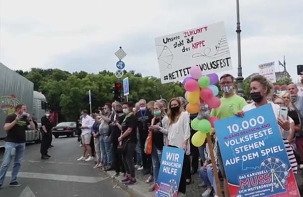 Trabajadores de entretenimiento protestan en Alemania